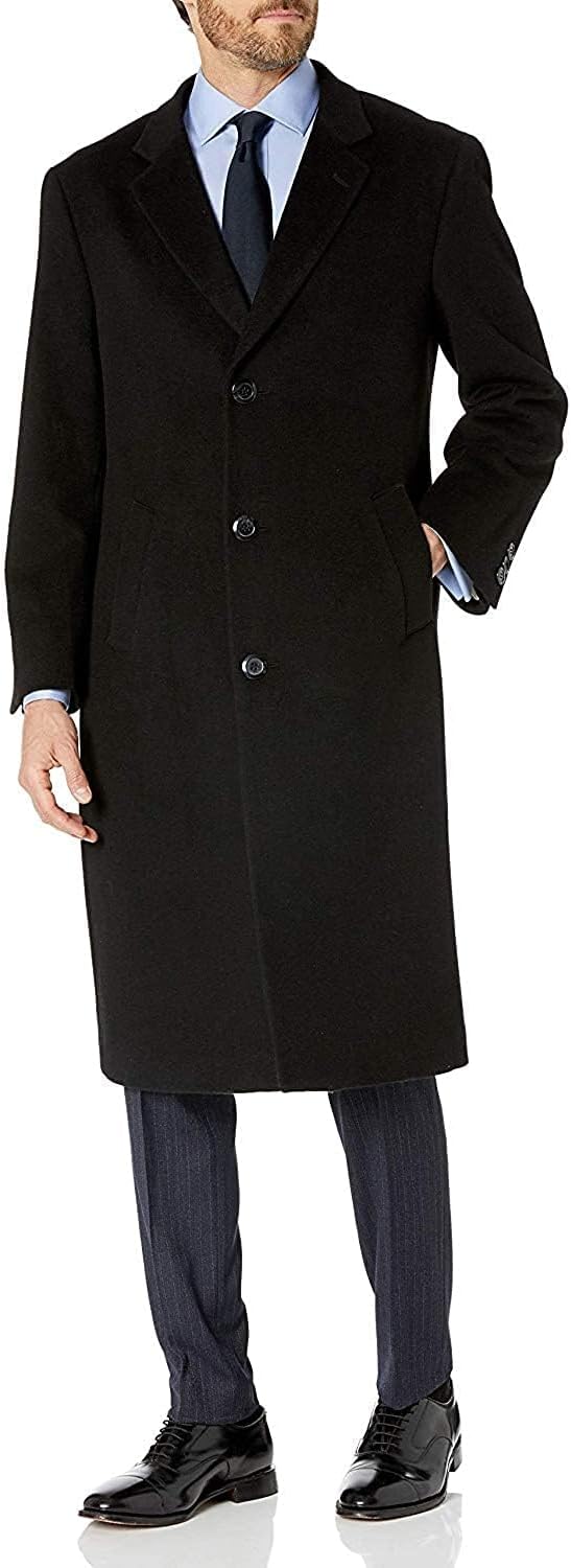 Men's Single Breasted Wool Cashmere Full Length Topcoat - Colors