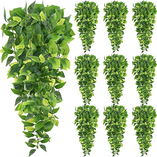 12 Pcs Artificial Hanging Plants, 3.6Ft Fake Ivy Vines With Fake Leaves For Living Room Decor Indoor Outdoor Decorations For Patio Artificial Plants Greenery For House Wall, No Baskets #TOP12