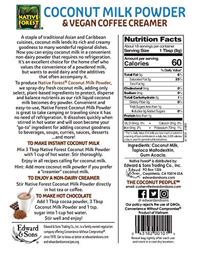 Native Forest Coconut Milk Powder, Bulk Bag, 33 lb, 528 oz