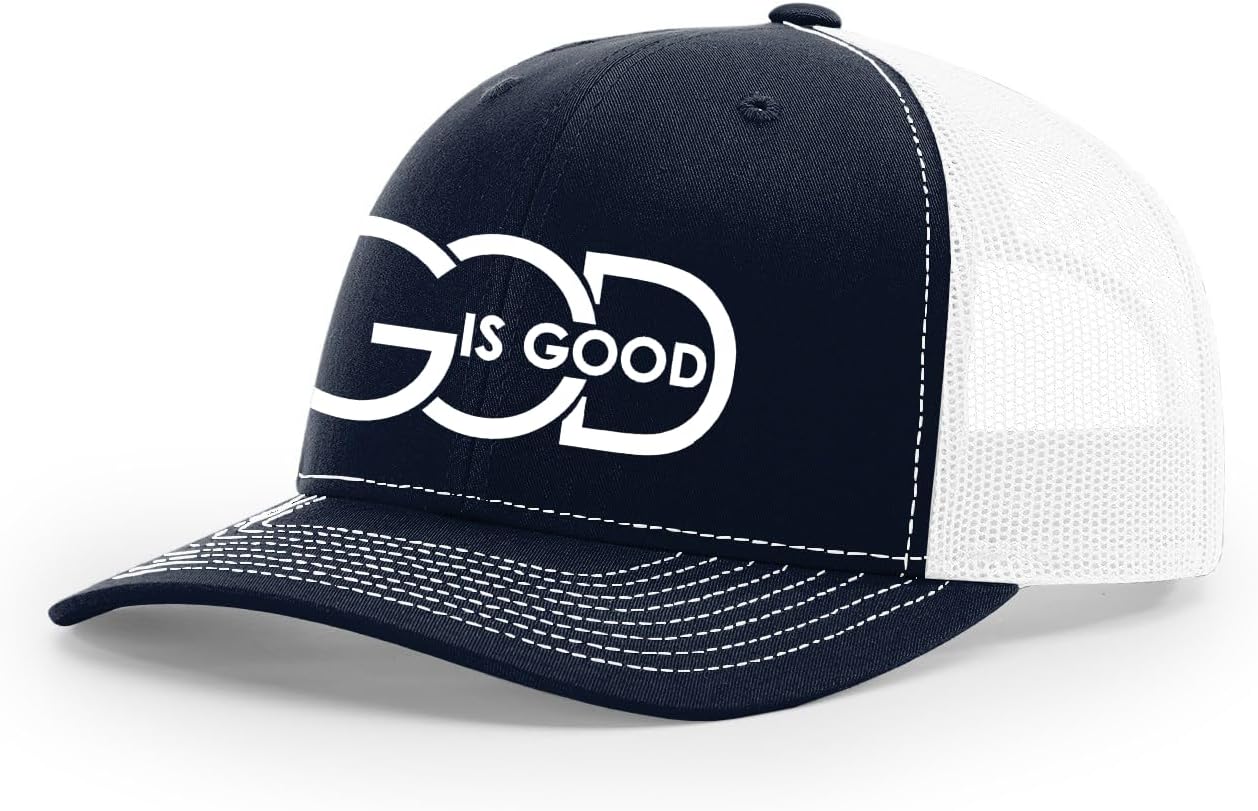 Trenz Shirt Company Mens Christian Hat God is Good Mens Christian Mesh Back Trucker Hat Baseball Cap