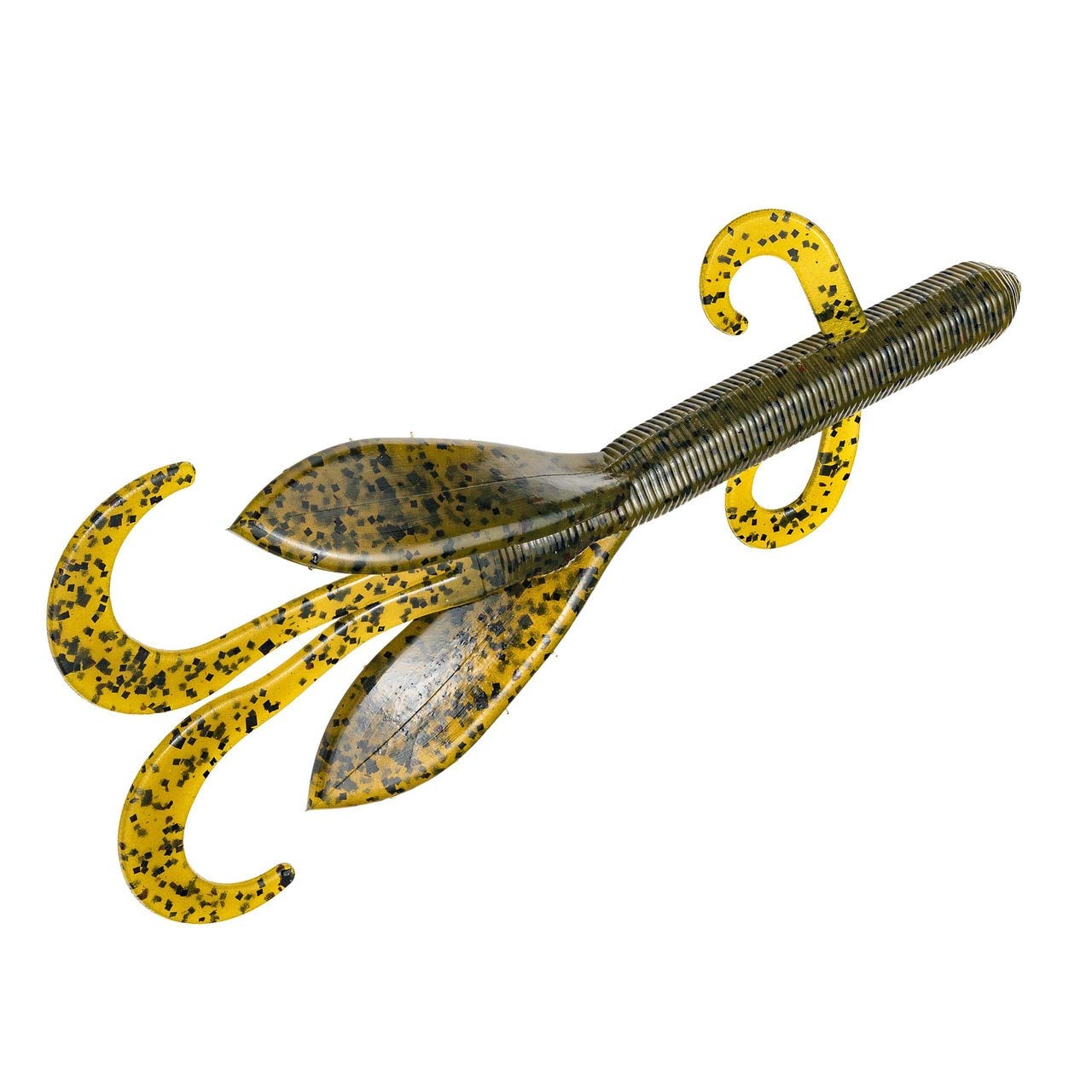 Strike King Lures, KVD Perfect Plastic Magnum Game Soft Bait Lure, Freshwater, 5 1/4" Length, Green Pumpkin, Package of 6