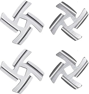 Meat Grinder Blades Meat Grinder Stainless Steel Food Grinder Accessories,Food Blade Knife Cutter Compatible,for Size 5,Fits Kitchen (4 Pack 5# Knife)