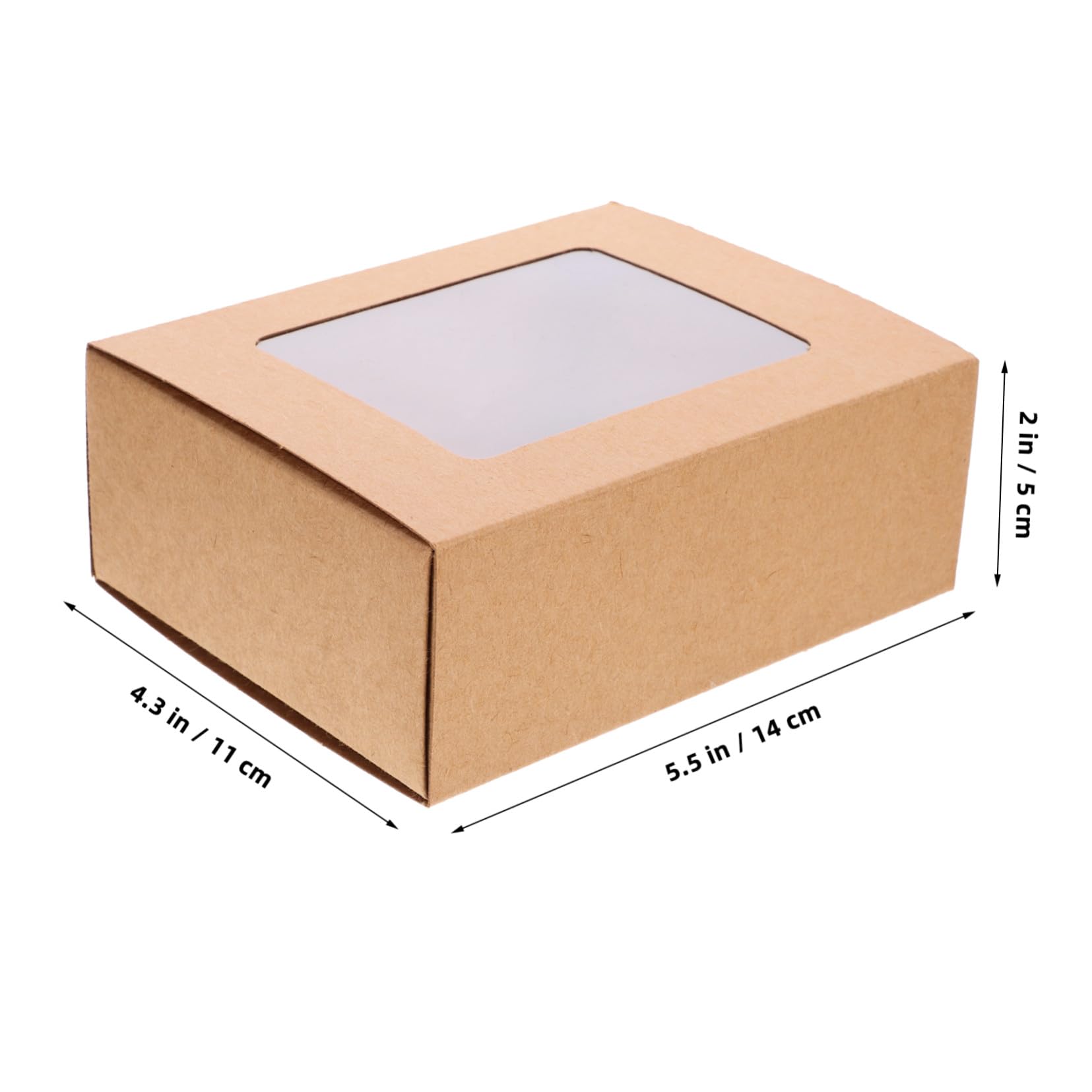 Abaodam 10 pezzi Scatole Regalo in Carta Kraft Finestra Trasparente in PVC Design Scorrevole per Conservazione Cioccolatini e Piccoli Dolci per Feste e Matrimoni