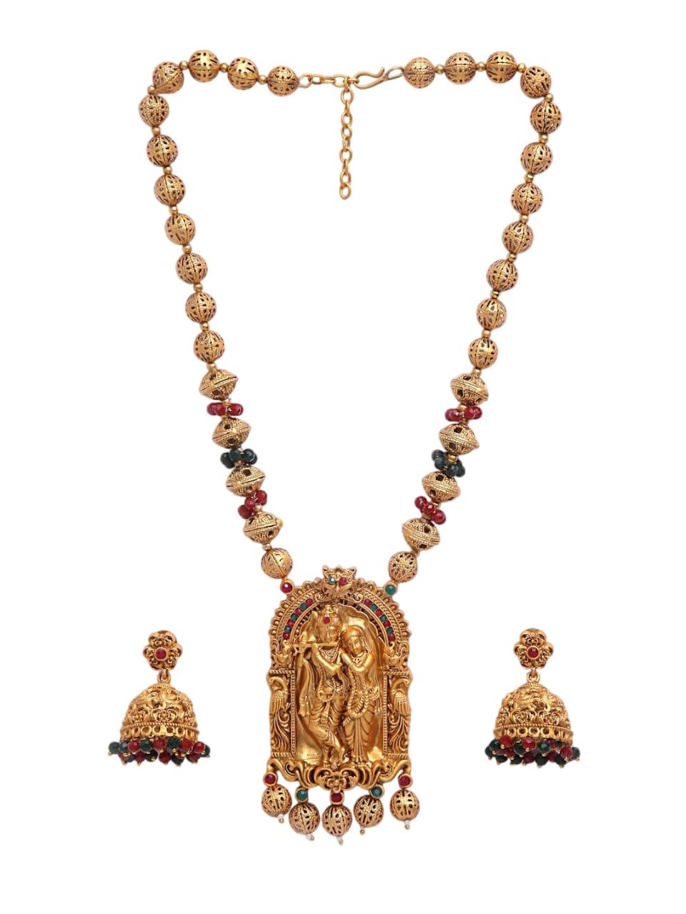 Joyas Radhe Krishna chapadas en oro que celebran tu esencia 7