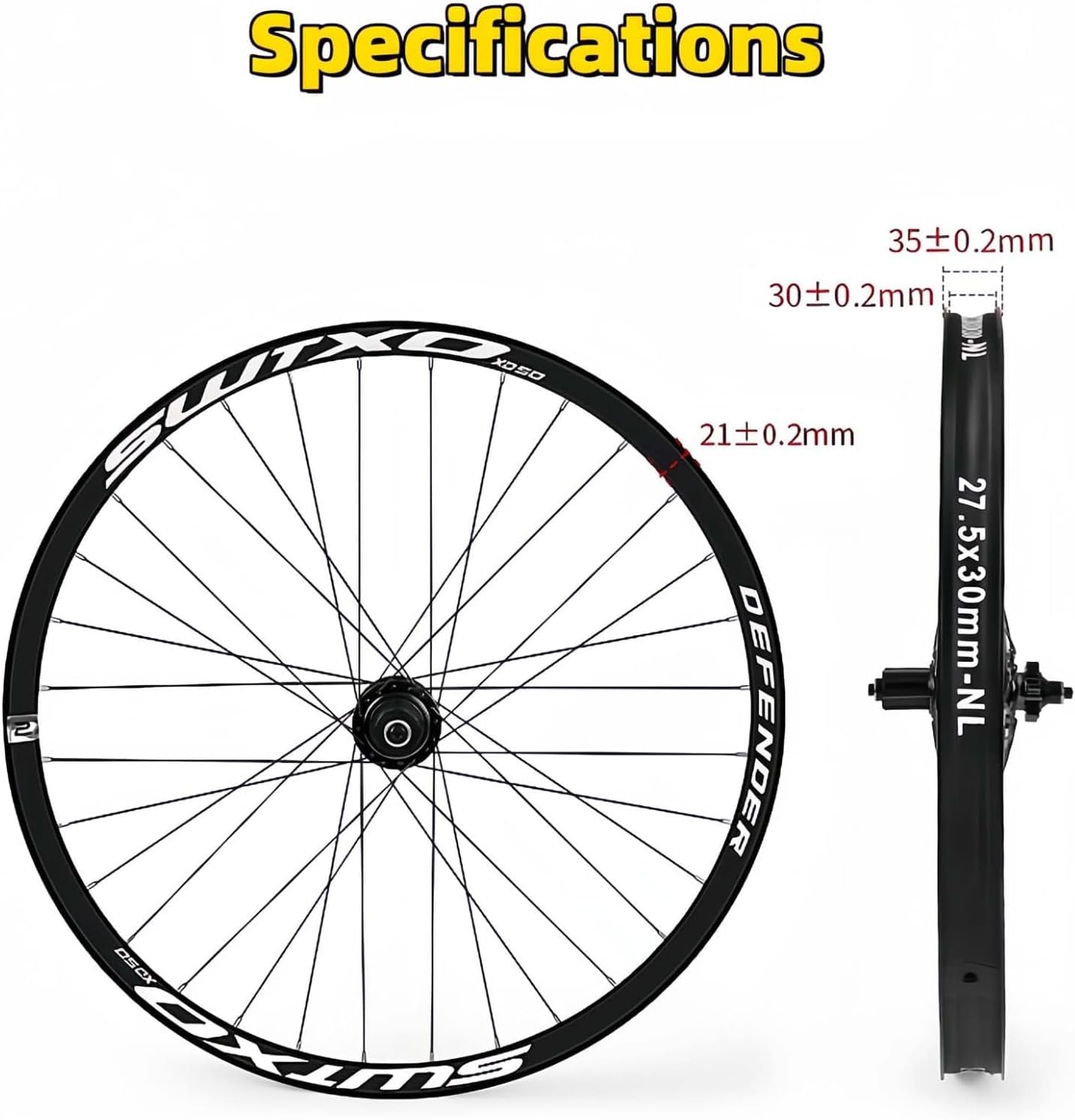 Mountainbike-Laufradsatz 26 27,5 Zoll, Aluminiumlegierung 32 Löcher Vorderrad 2 Hinterrad 4 Lager 6 Klauen-Freilaufstütze 7/8/9/10/11/12 Geschwindigkeit