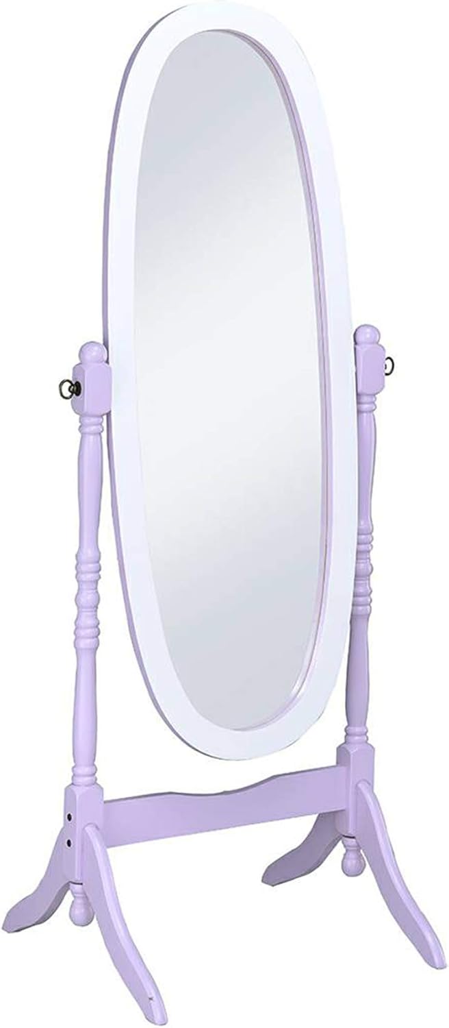 ORE International N4001-PURP/WH Oval Cheval Standing Mirror, Purple/White, 59.25 x 23 x 21