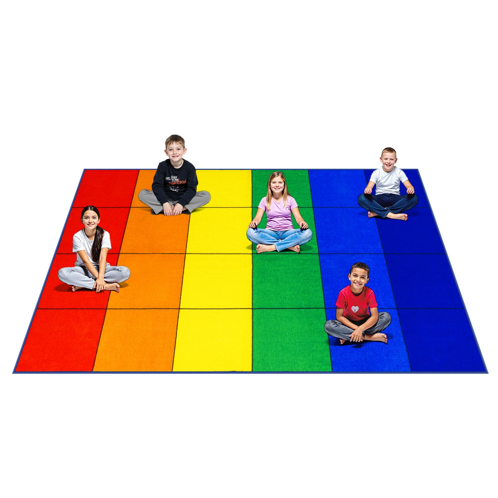 LIVEBOX Elementary Classrooms Rug for Kids, Washable Kids Rugs for Playroom for School, Nursery, Colorful Children's Educational Carpet Non-Slip