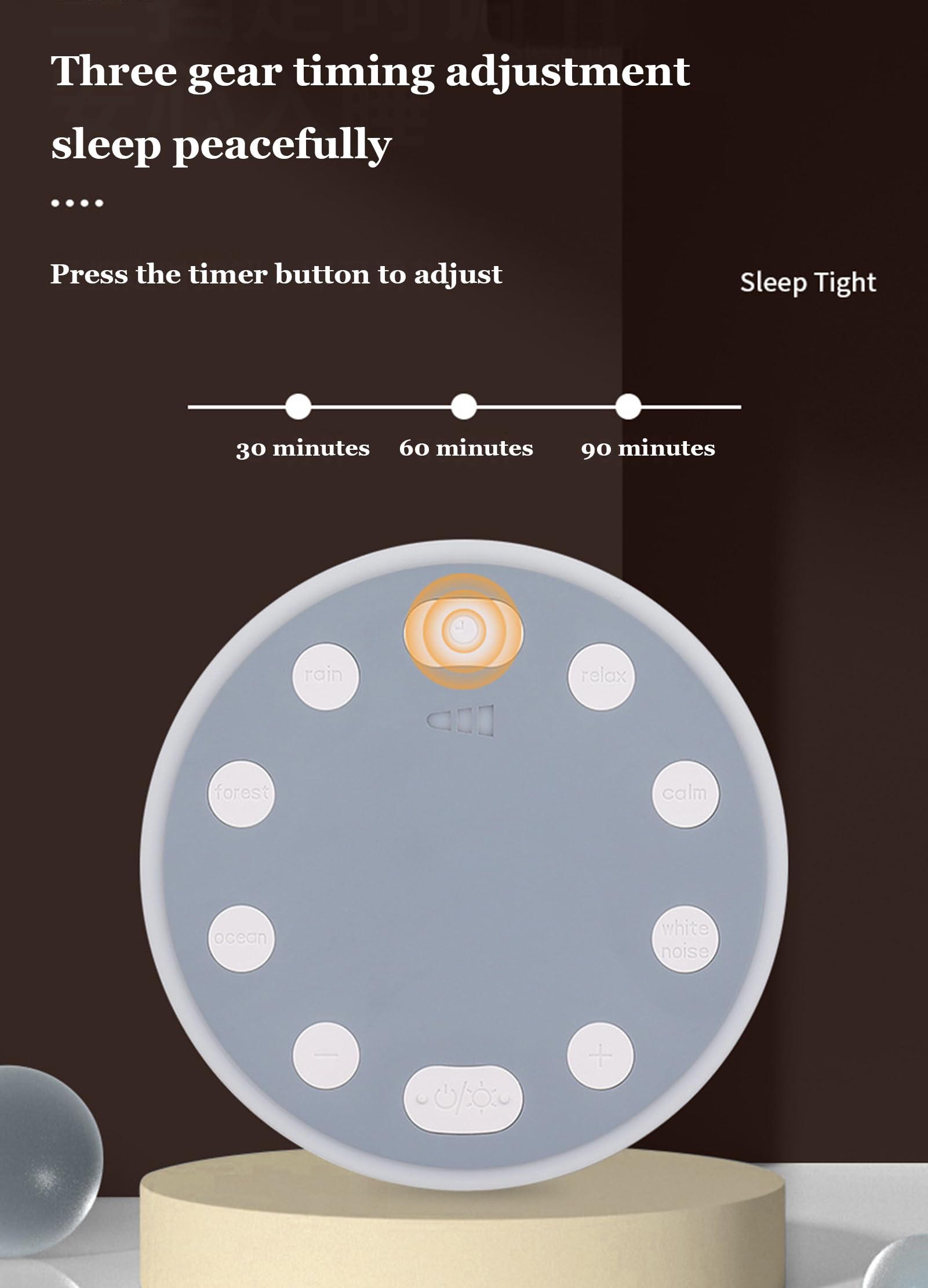 Macchina per Dormire con Rumore Bianco, Suono di Meditazione, 6 Suoni rilassanti, Luce Ambientale moderata, 3 Timer Portatile, Terapia per Bambini e Adulti