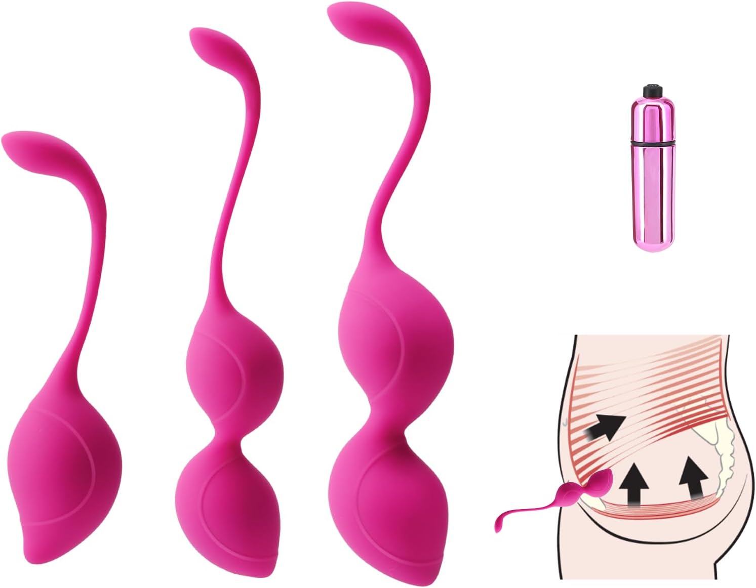 Kegel balls set for pelvic floor training (3 weights)