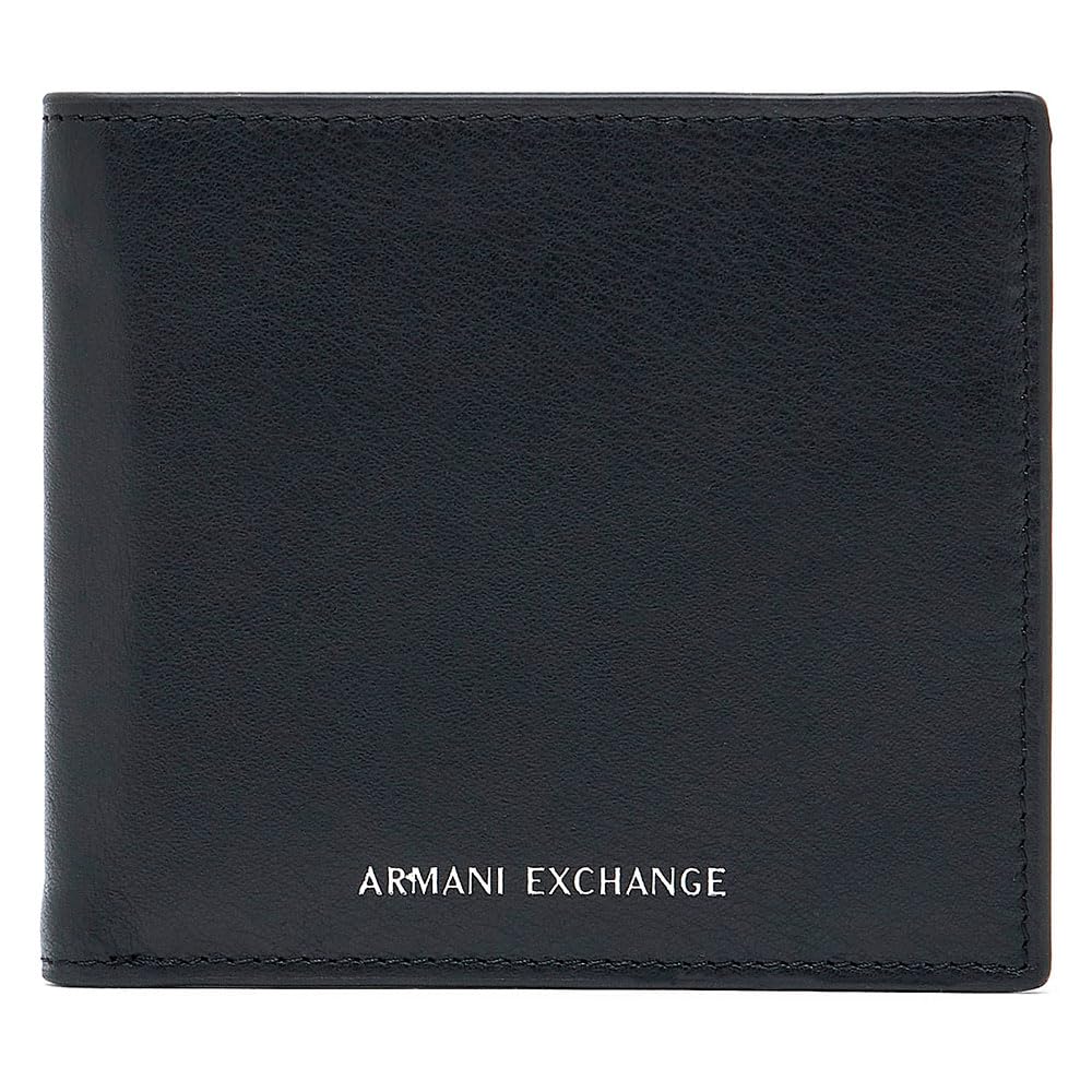Armani Exchange Black Smooth Texture Bifold Wallet