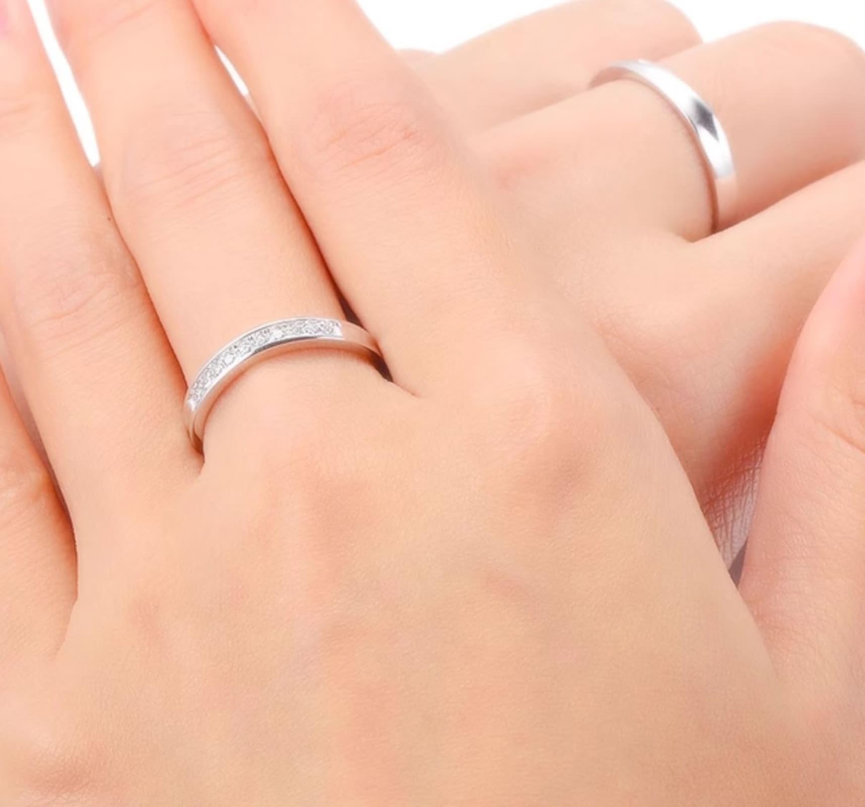 Wycian Anillos Boda Hombre Anillo Plateado PT950 Polaco Talla 30 Sólido No Chapado Moda para Esposa Cumpleaños Joyas