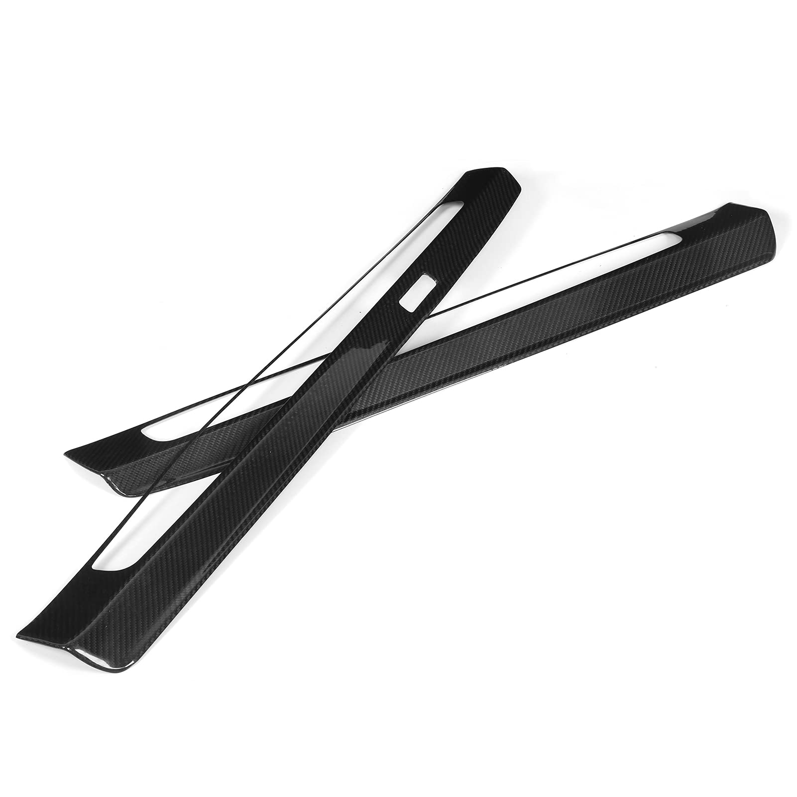 Bediffer 2 Uds Cubierta de Alféizar de Puerta Elegantes Tiras de Fibra de Carbono para Protección y Reemplazo para 718 2016-2019, Piezas de Automóvil de Lujo