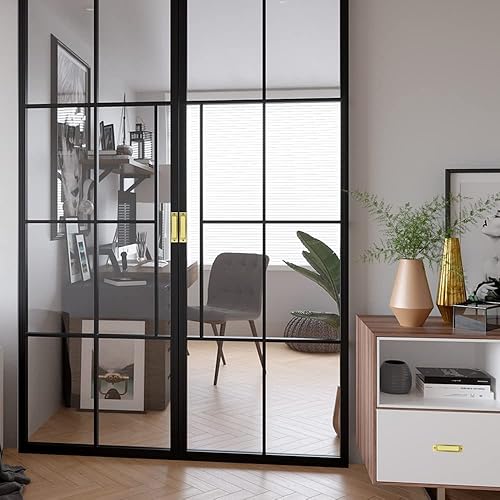 Miniatura 5 de 2 manijas rectangulares empotradas para puerta con tornillo, manija de puerta corredera de metal plana trasera de granero, manija empotrada para