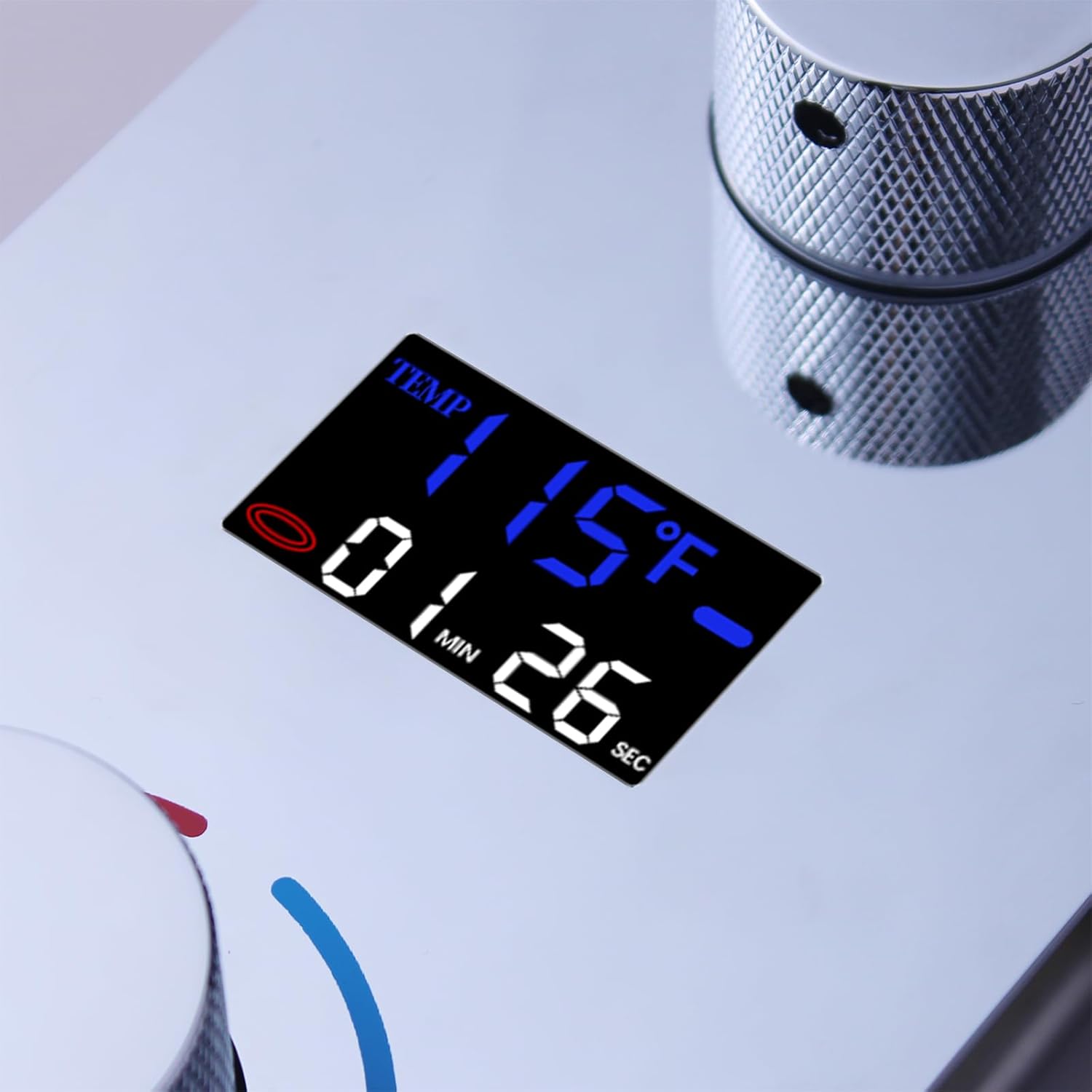 HONGTONGSOWER 2 Way Shower Diverter Valve Brass 2 Functions Digital Temperature Display Thermostatic Shower Mixing Valve Kit 3 Handle Flow Cotrol Valve, Can Run Simultaneously Chrome