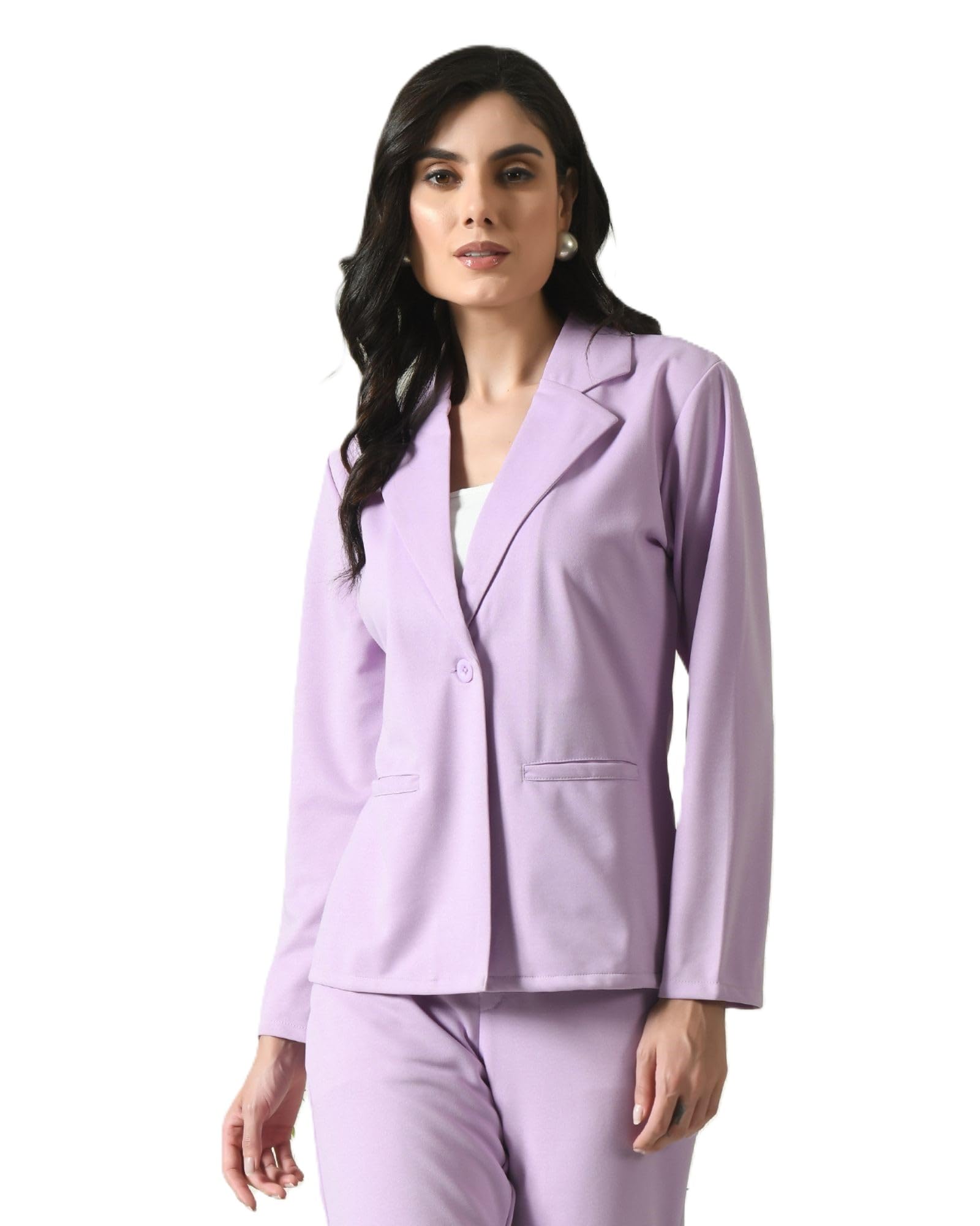 office purple Cotton Blend Women's Blazer – Full Sleeves, Notched Lapel, Single-Breasted, 2 Pockets, Formal & Casual Wear-picture-54