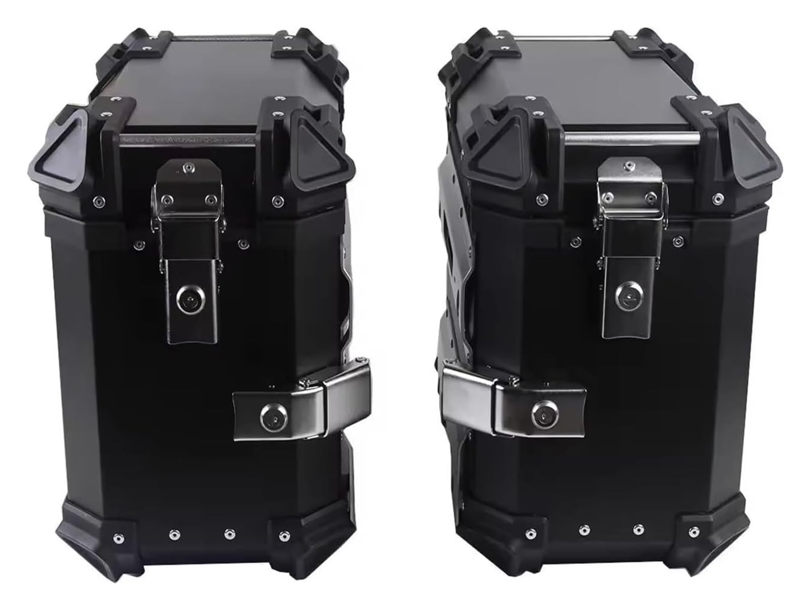 Dmmfmfterl 38L alluminio valigie laterali per motocicli coppia valigie laterali per motocicli valigia bagagli con supporto di montaggio e serrature di sicurezza impermeabili (nero, 45 x 36.6 x 22