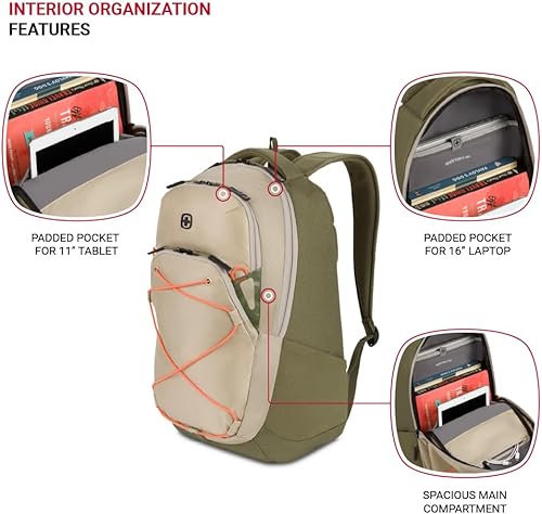 Miniatura 4 de SwissGear Mochila para portátil 8175, OlivaArena Brezo, Mochila para portátil 8175