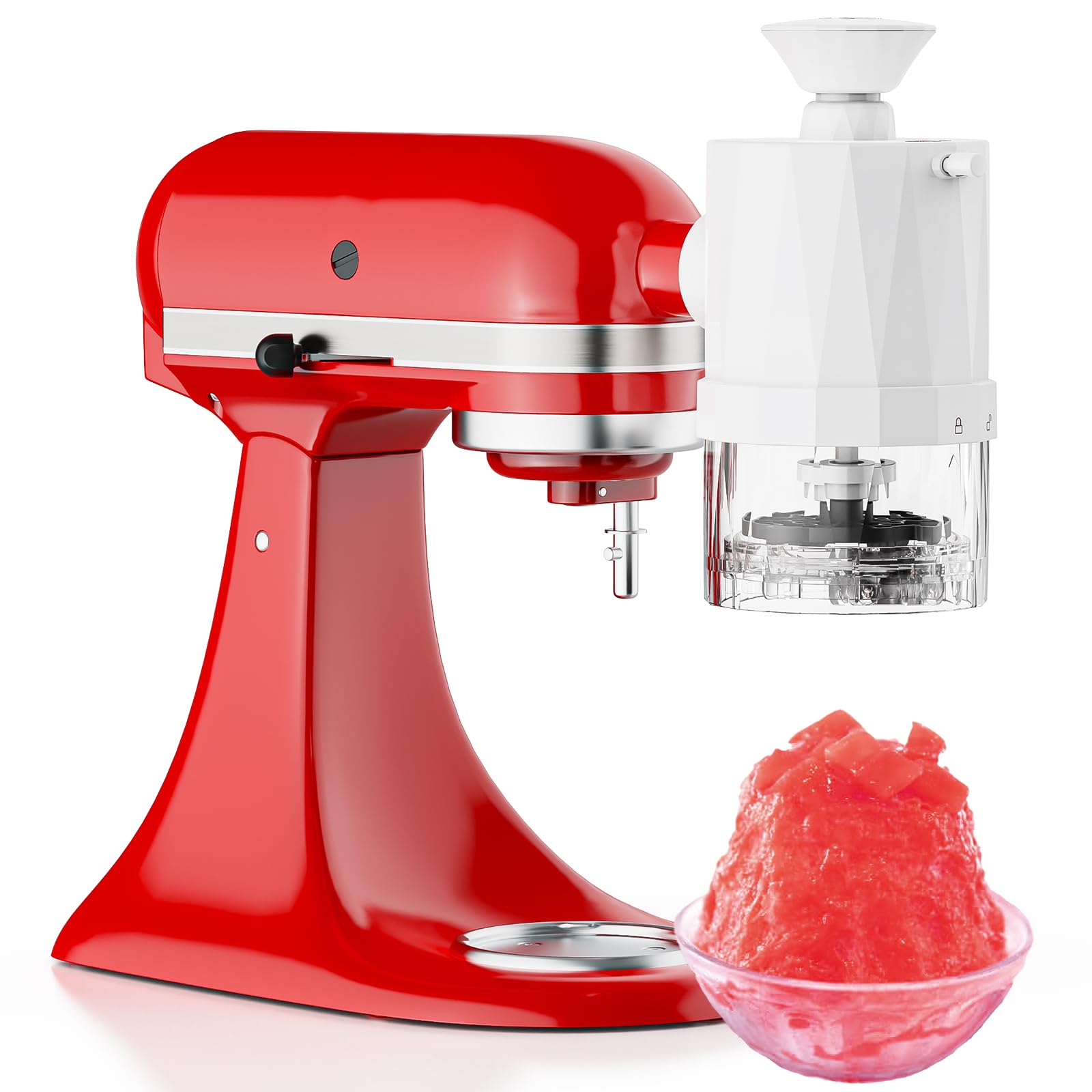 Photo 1 of Shave Ice Attachment for Kitchenaid Stand Mixer, Shaved Ice Machine for Kitchen aid with Coarse and Fine Blades, 8 Ice Cube Molds, Snow Cone Maker
