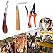 10 inch Farrier Tool Kits （8 Piece）Horse Goat Hoof Trimmers Carbon Steel Nippers Shears Nail Clipper Mini Rasp Hoof File Professional Farriers Hoof Nipper Cutter Handle Knife with Storage Bag