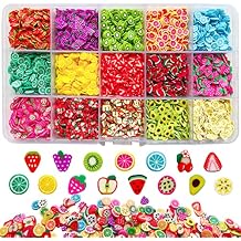 9000Pcs Fruit Nail Art Slices Fruit Slices for DIY 3D Polymer Slices Making Polymer Clay Slices for Nail Art15 Styles