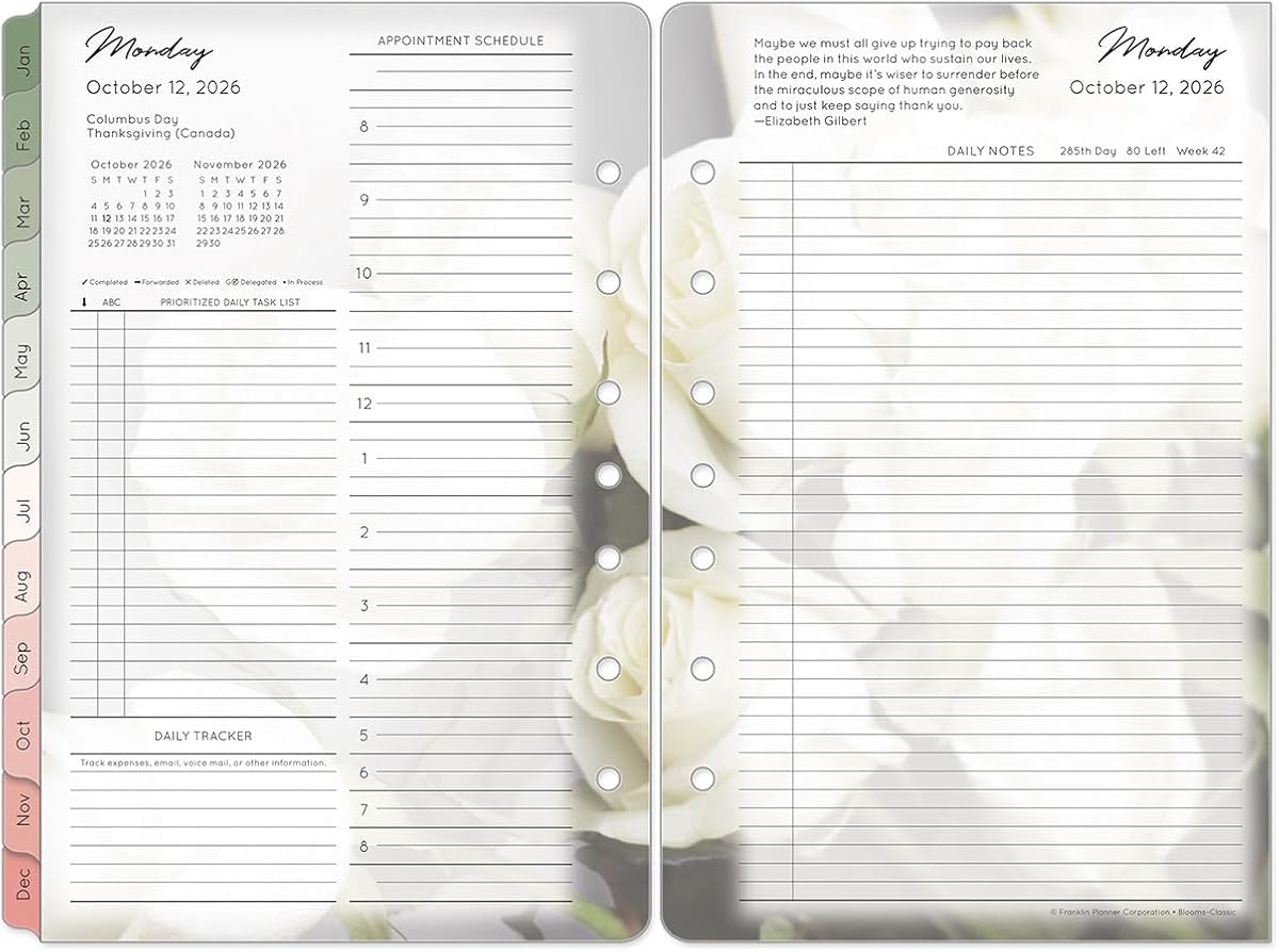 FranklinCovey - Blooms Two-Page-Per-Day Ring-Bound Planner (Jan 2026 - Dec 2026)