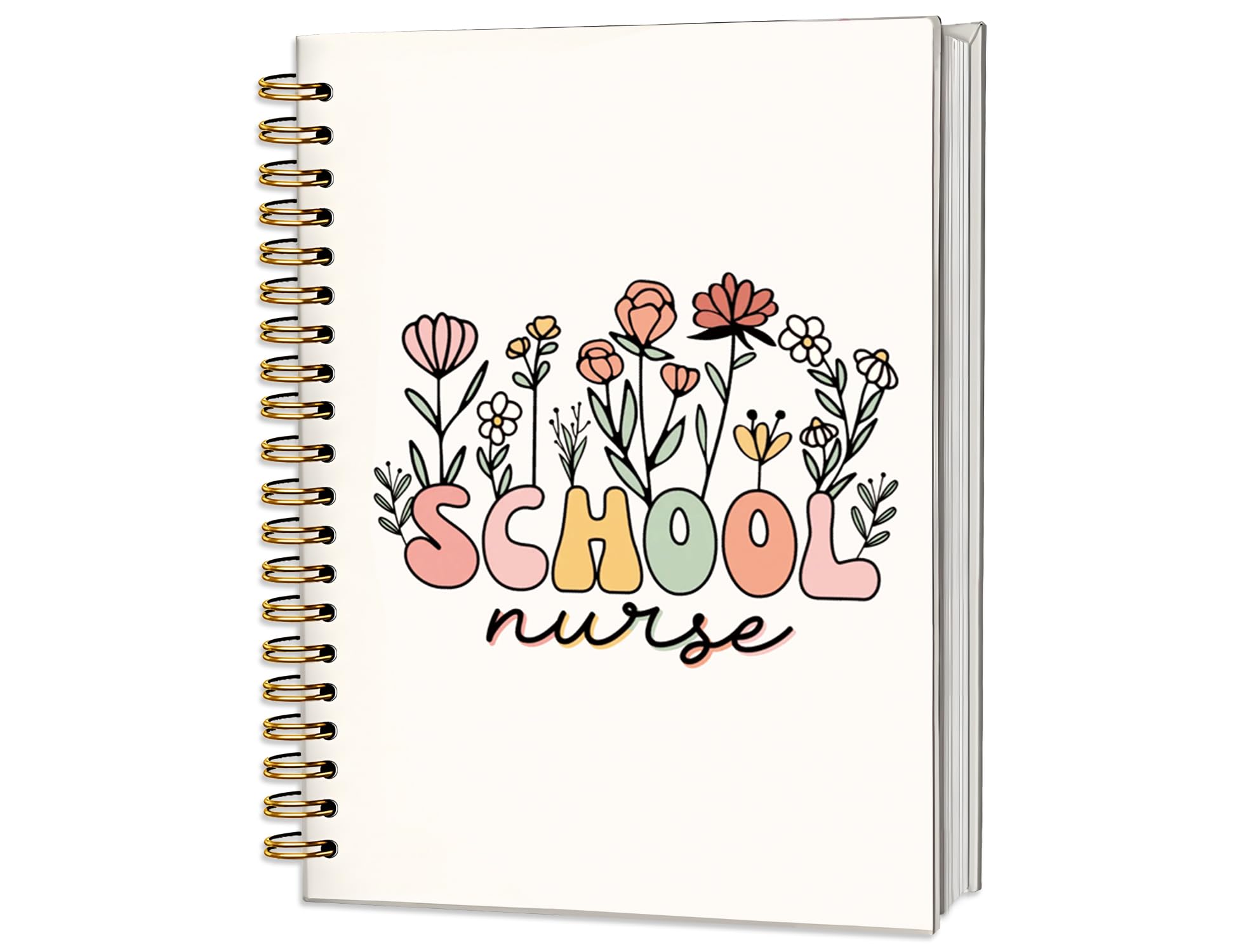ICEWHITEY Nurse School Notebook Journal,Nursing to Back School Essentials,Nursing Student Supplies,Nurse Flower Spiral Notebook for Women,Nurses Week