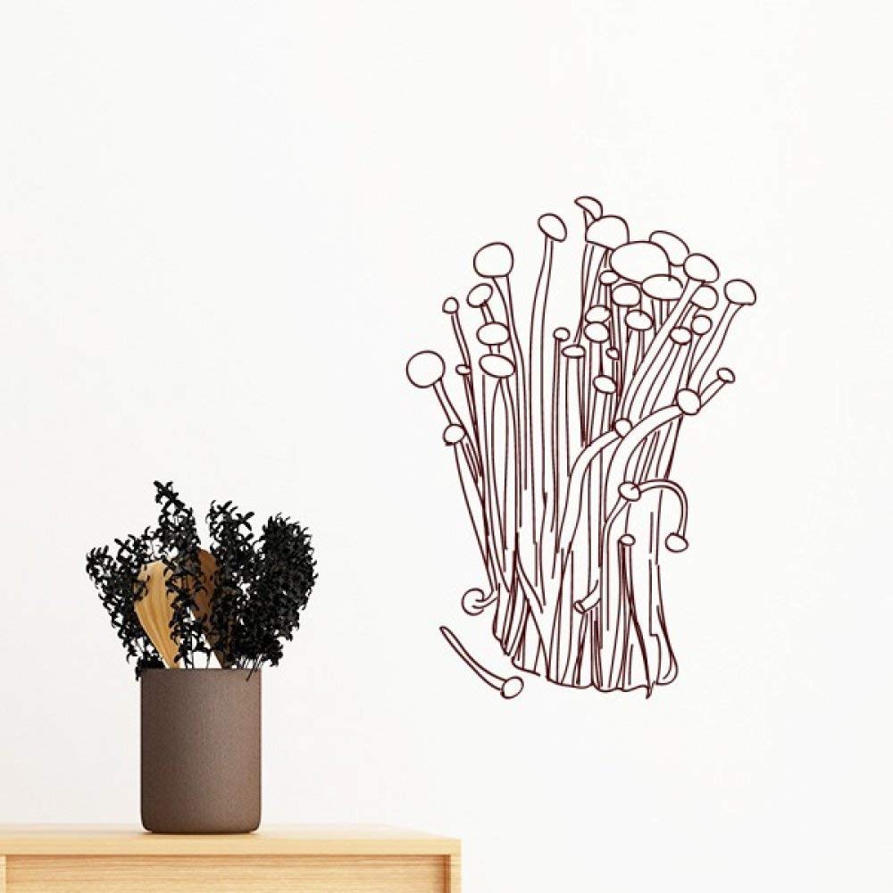Champignons sticker mural amovible en vinyle repositionnable 50cm