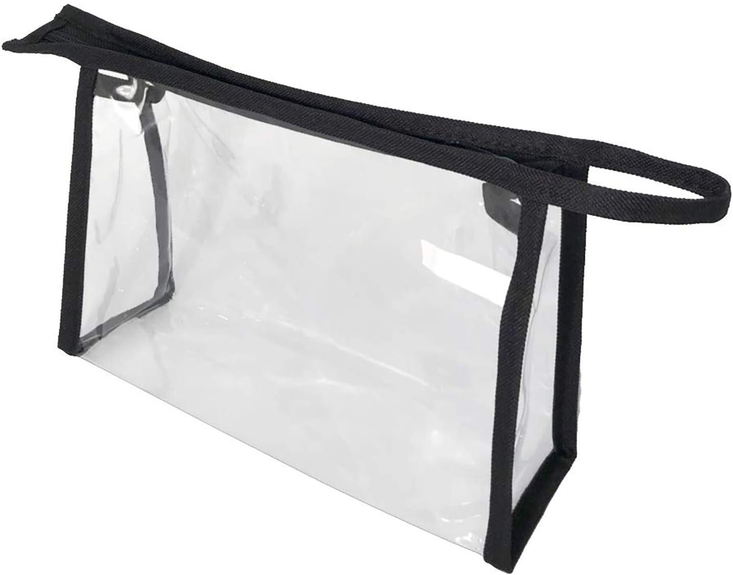 BuyAgain Clear Makeup Bag, Multi-purpose Transparent Waterproof Toiletry Bag with Zipper Travel Pouch Black