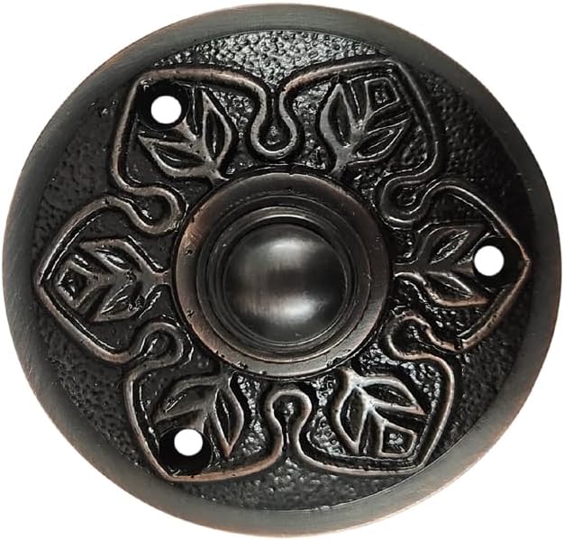Adonai Hardware Flower Brass Bell Push or Door Bell or Push Button - Oil Rubbed Bronze