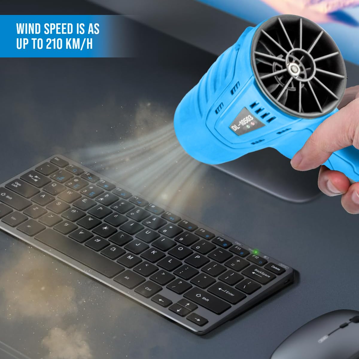 Soplador de hojas recargable de 1050 W, 2 baterías de 48 V, velocidad del viento de 210 km/h, motor sin escobillas, diseño ergonómico para casa, coche y jardín