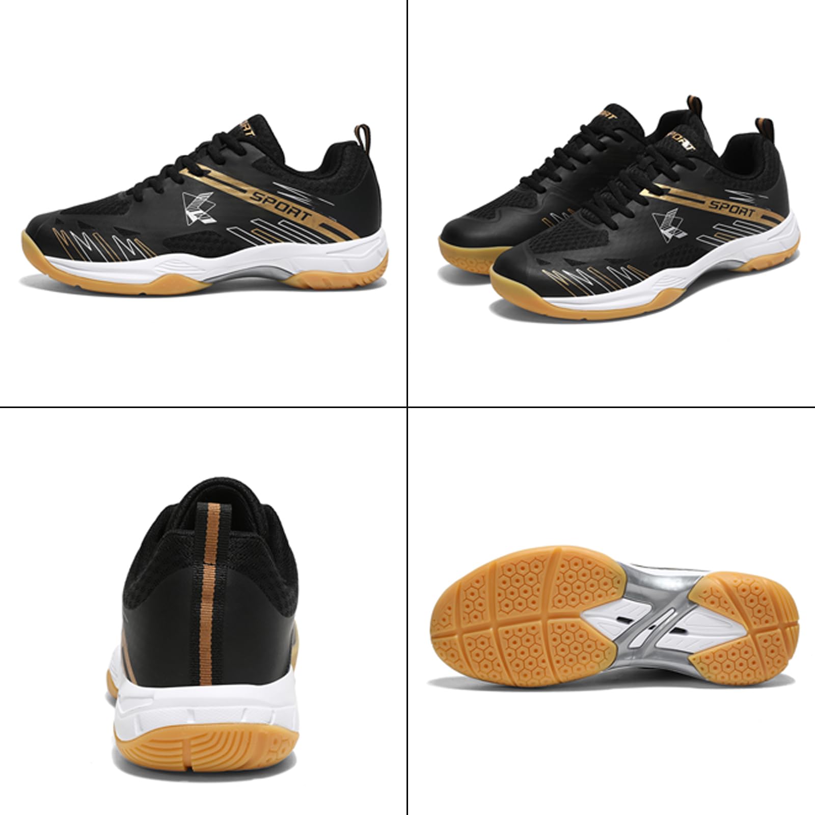 NGARY Chaussures de Badminton Respirantes pour Hommes et Femmes, Baskets de Raquette de Pickleball, de Squash, de Volley-Ball, d'entraînement sur Terrain intérieur et extérieur
