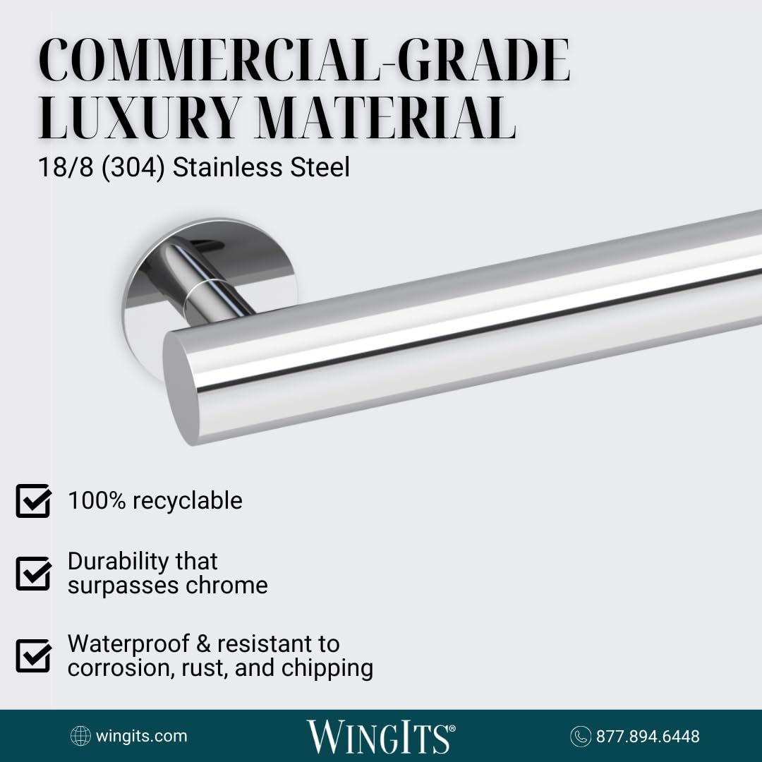 WingIts WGB5MEPS24 - Barra de sujeción de acero inoxidable