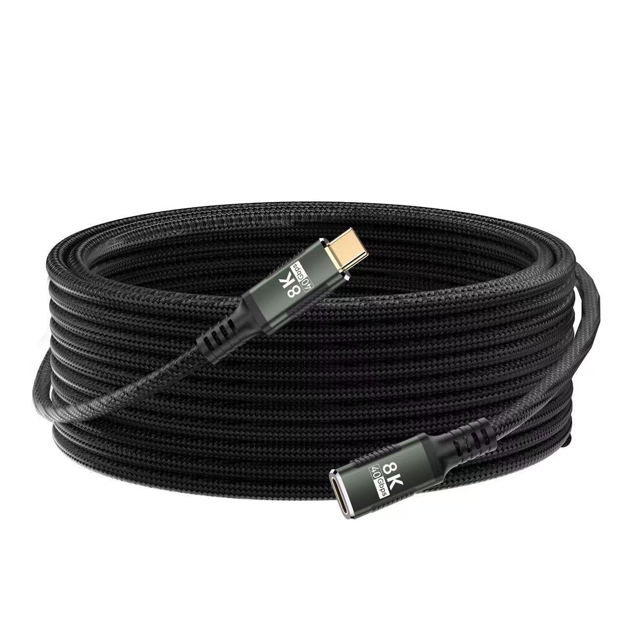 USBC Extension Cable Long 10FT Compatible with Thunderbolt 5 Extender 40Gbps Data Transfer USB c Male to USB