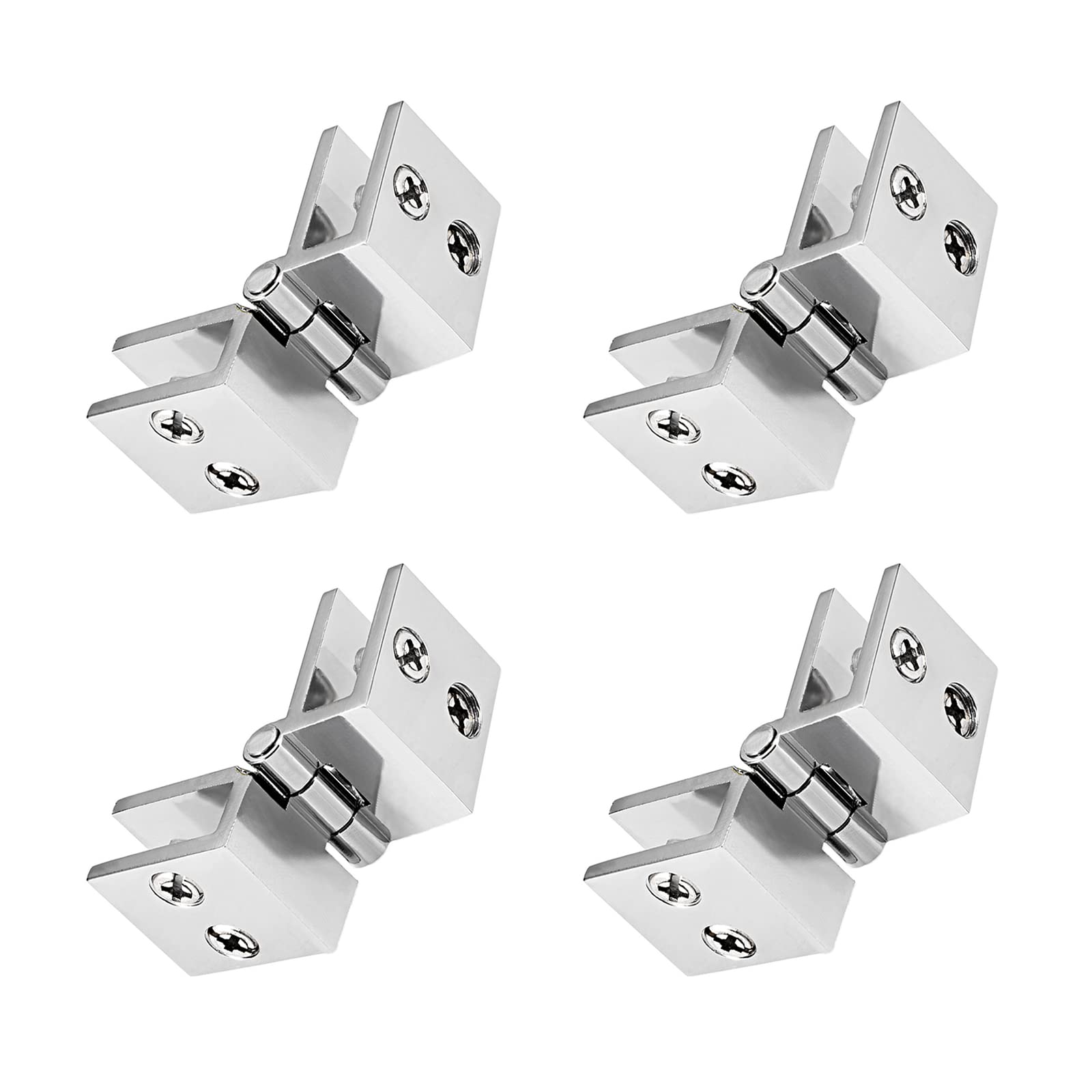 METALLIXITY Glass Door Hinge, (5mm-8mm Glass Thickness) 4Pcs, 180-Degree Glass Hinge Clamp