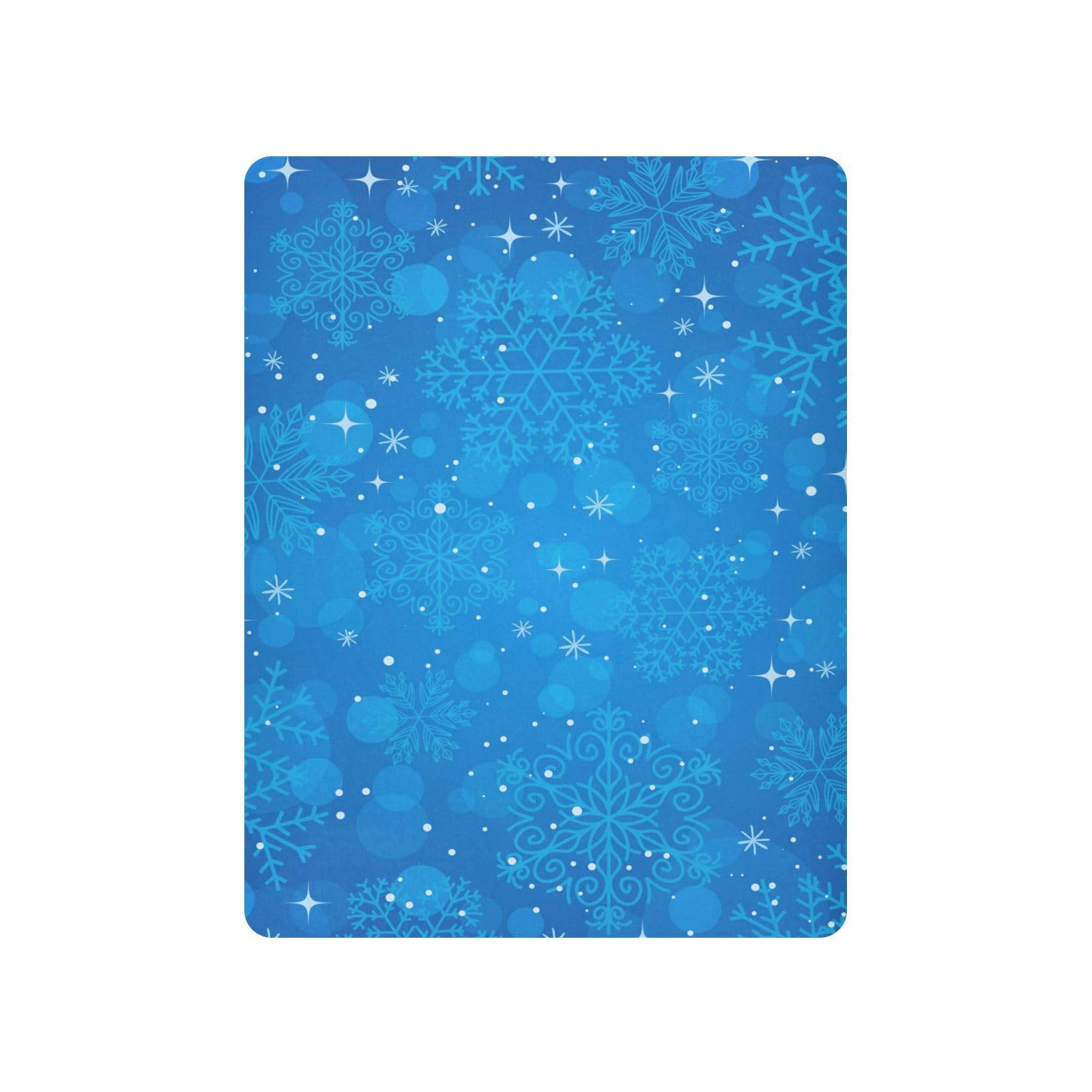 Moudou Blue Snowflake Playard Sheet for Boy Girls, Soft Breathable Fitted Toddler Sheet for Standard Playard Bed Mattress, 39 x 27 x 5 Inch