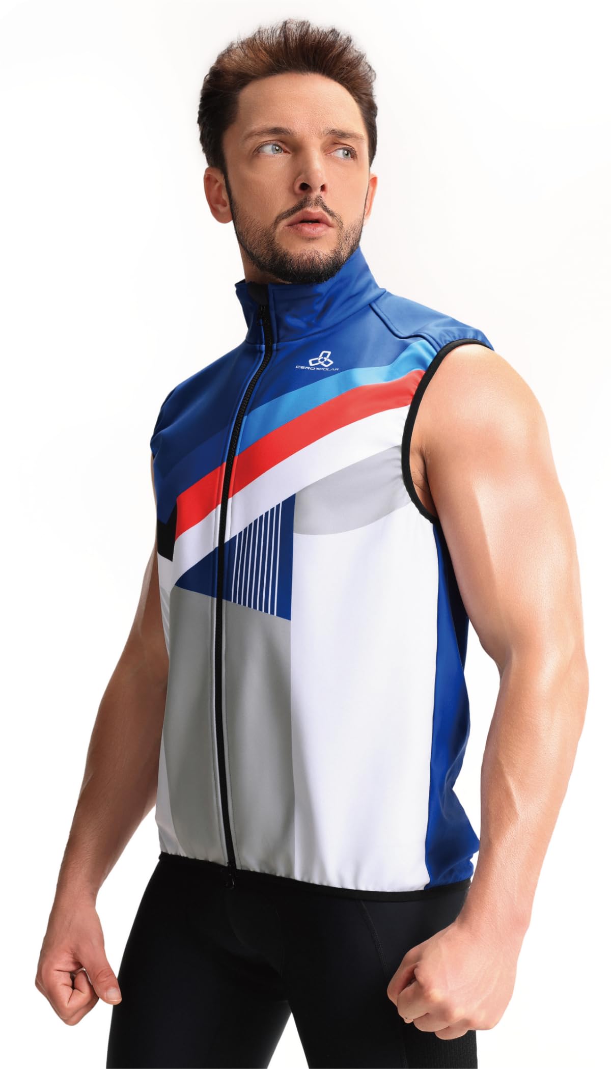 CEROTIPOLAR Retro Men's Thermal Fleece Cycling Vest for Bike Biking,Rain-Wind Proof Cycle Outwear