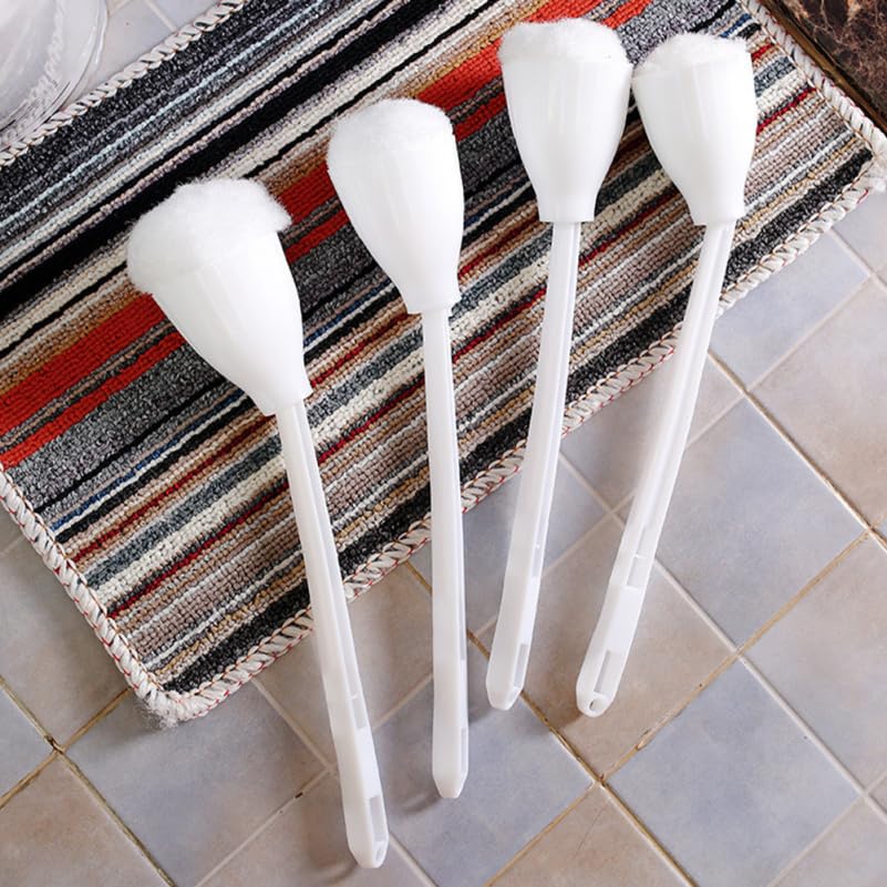 Image of Garneck Soft Toilet Bowl Brush Set with Holder 5Pcs Bathroom Cleaning Brushes with Soft Bristles and Pp Handle for Deep Toilet Cleaning