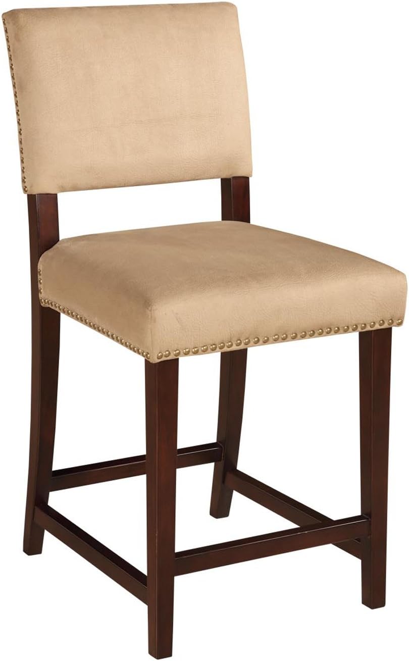 Linon Home Dcor Linon Home Decor Bar Height Corey Stool, Stone, 18.9"w x 22.05"d x 45.08"h, Brown