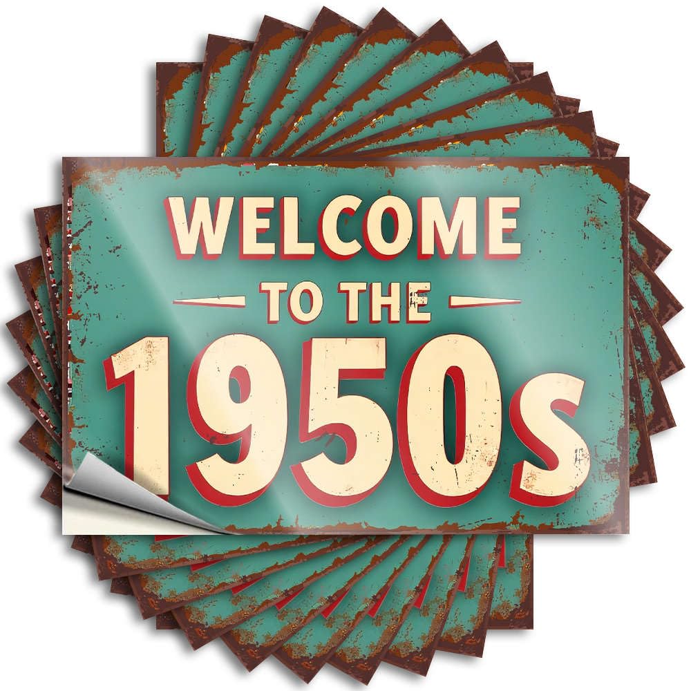 Smiley Face Sticker, The Room Decorations Window Welcome to The 1950s. | Funny Quote Darts Decals(8X12CM)