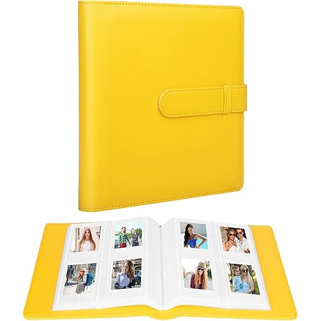 256 Mini Photo Album Compatible with Fujifilm Instax Mini 9 8 11, Yellow