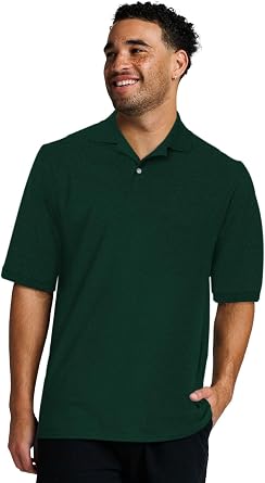 Jerzees Mens Dri Power Cotton Blend Polo Shirts, Moisture Wicking for All Day Comfort, Short or Long Sleeve