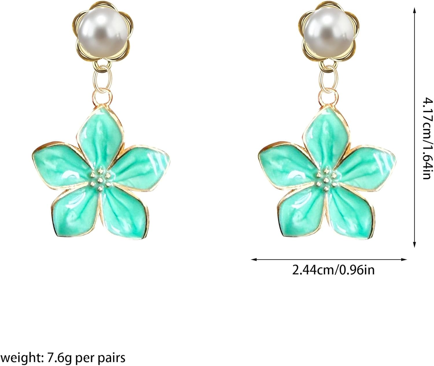YUNXI Gold Alloy Pearl Flower Stud Earrings for Women Floral Pearl Earrings Hypoallergenic for Her Wedding Party Valentine Day - Image 4