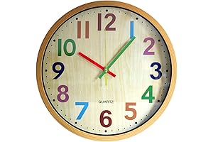 12 Inch Colorful Wall Clock for Classroom Learning