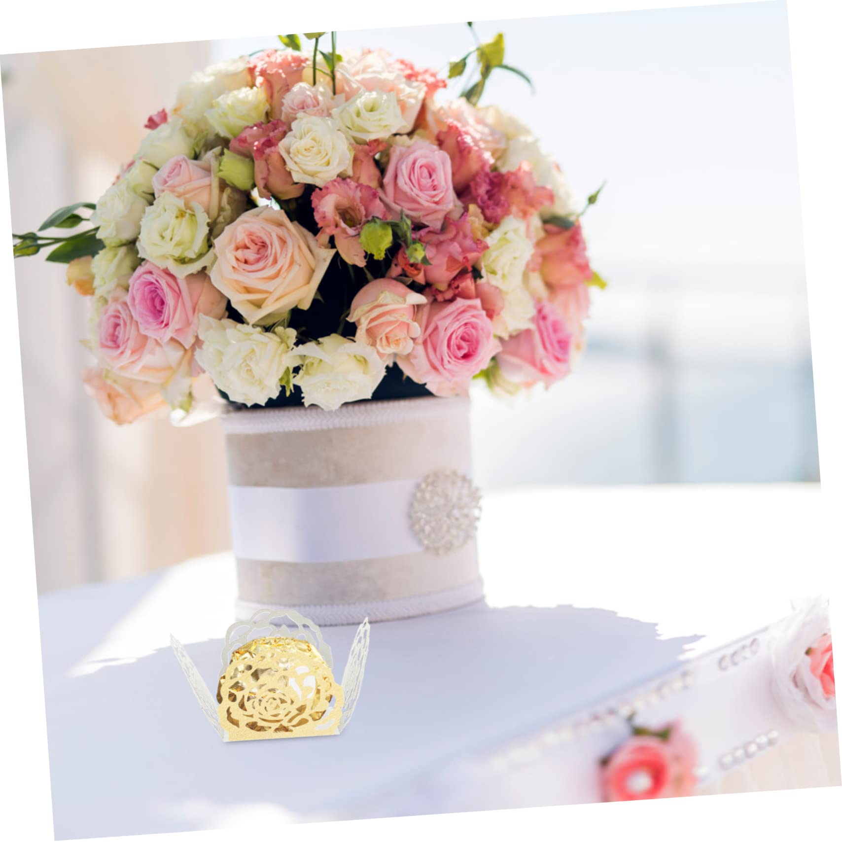 Cabilock 200pièces Caissettes Chocolat Dorées à Motif Floral pour Mariage Fêtes Et Décoration De Desserts