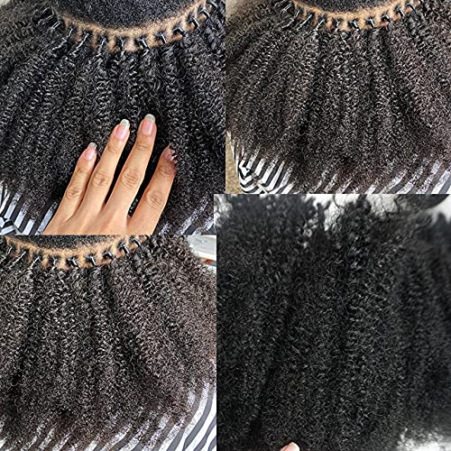 Mongolian Afro Kinky Curly Human Hair I Tip Hair Extensions Remy Curly Human Hair Microlink I Tip Human Hair Extensions 100Strands Hotsale (12inch 100strand, Natural color)