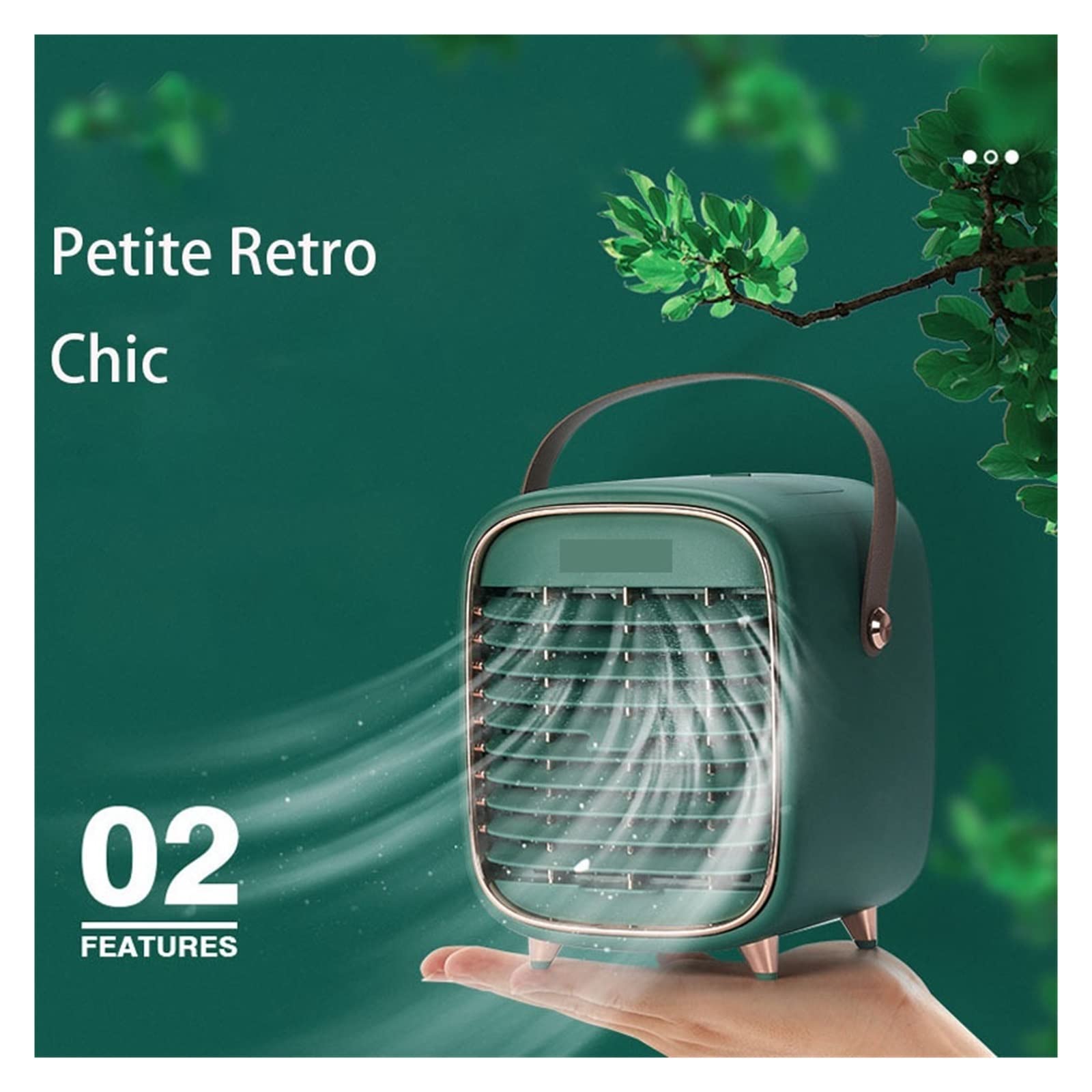 Pulpit Wentylator chłodzący wodę USB Mini Przenośny klimatyzator Wentylator chłodzący Nawilżanie Wentylator chłodzący do sypialni Biura łAtwe W UżYciu(Green)