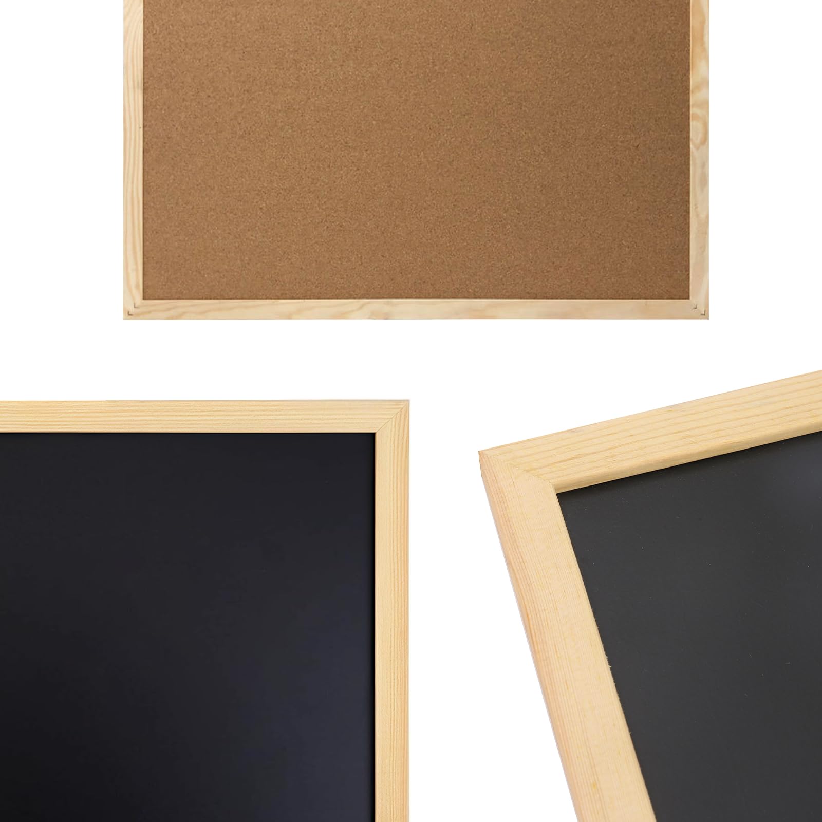 2 Stück Kreidetafel zum Aufhängen, 20 x 30cm Kreidetafel mit Holzrahmen mit 2 Tafelwischer, 2 Umhängeband, 4 Schrauben, KreidetafelKinder für Zuhause Schule Küche Büro