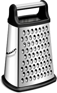 VBOK IGFE 4-Sided Grater Stainless Steel,Hand held Grater/Slicer/Zester, for Fruit, Vegetables, Carrots, Cheese, Dishwashe...