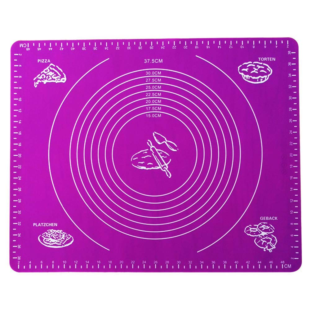 Tappetino per Impastare in Silicone 50x40 Cm con Misure, 2 Pezzi