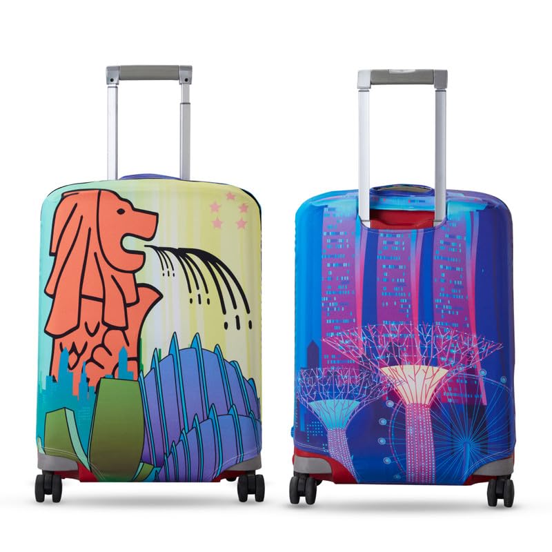 hexafun Colorful & Stylish Luggage Covers - 100% Organic Cotton Lycra| Washable | Stretchable | Protect Your Luggage from Scratch | Combo Pack of 1 | Medium Size-picture-49